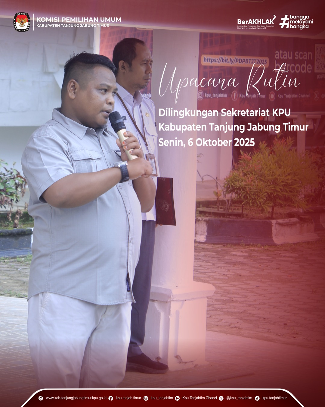 Upacara Rutin di Lingkungan Sekretariat KPU Kabupaten Tanjung Jabung Timur, Senin 6 Oktober 2025