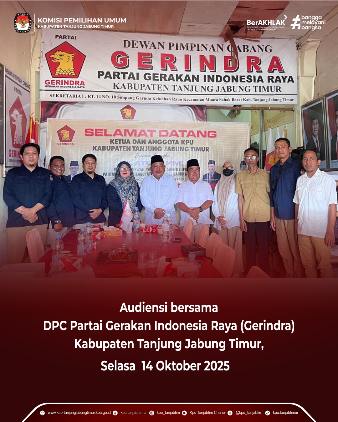 Audiensi bersama DPC Partai Gerindra Kab. Tanjab Timur_Selasa, 14 Oktober 2025