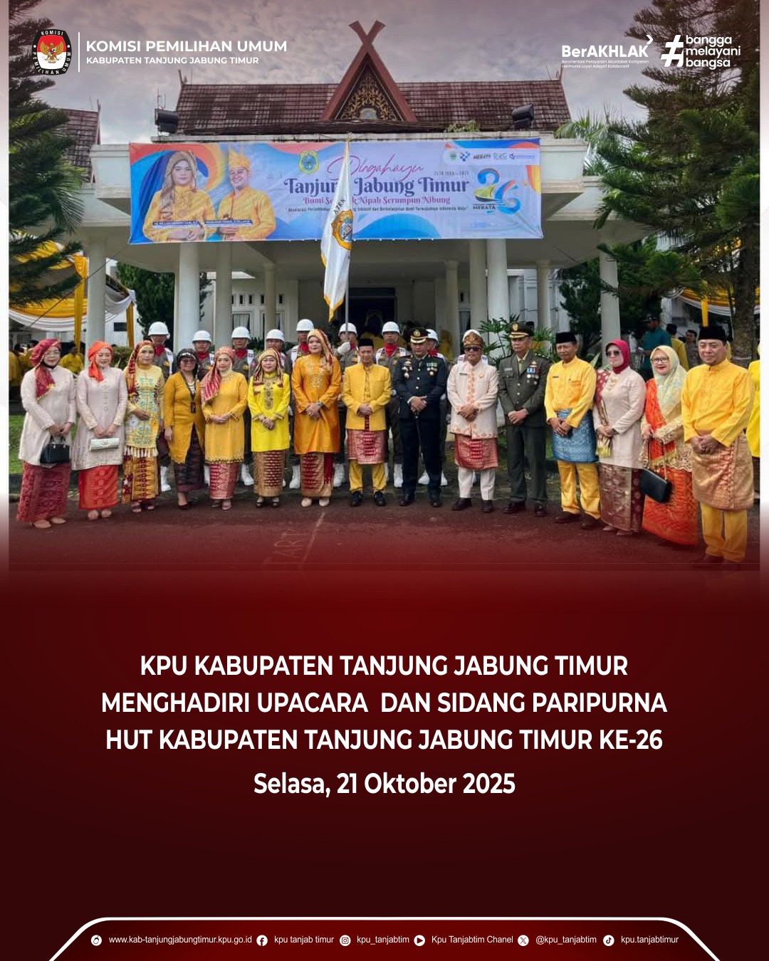 KPU Kab. Tanjab Timur Menghadiri Upacara dan Sidang Paripurna HUT Kab.Tanjab Timur_21 Oktober 2025