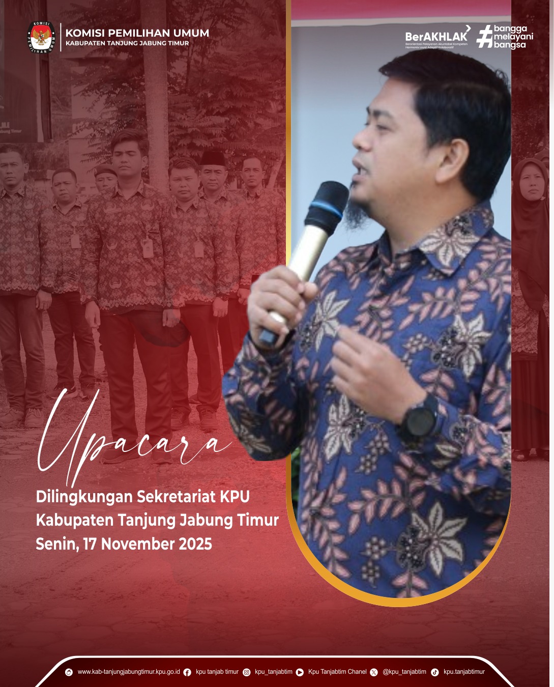 Upacara Rutin di Lingkungan Sekretariat KPU Kab. TJT_Senin, 17 November 2025