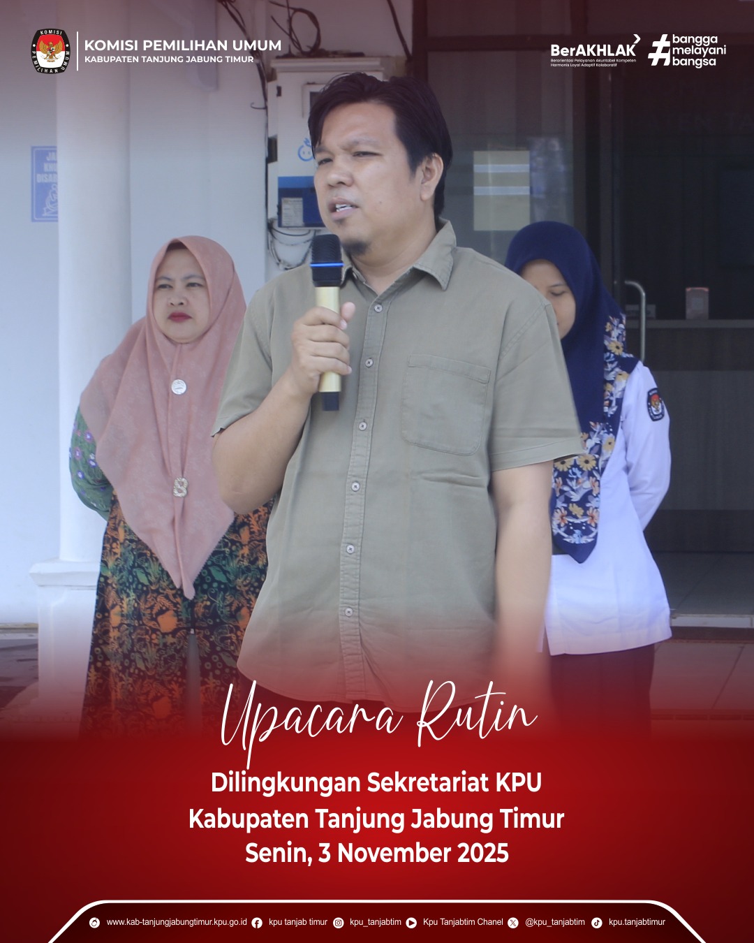 Upacara Rutin di Lingkungan Sekretariat KPU Kab. TJT_Senin, 3 November 2025